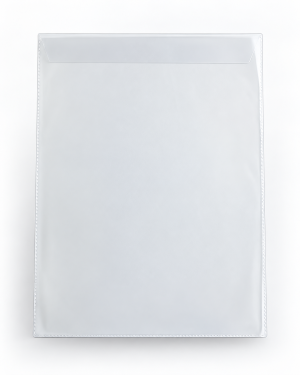 Envelope Plástico em PVC com Aba Meio Ofício - Formato Interno 158x225mm (Ref.218TRS)