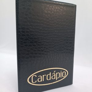 Cardápio luxo com 2 divisões para 6 páginas com gravação dourada - Ref 629MPT
