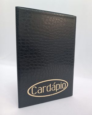 Pasta Cardápio luxo com 2 divisões para 6 páginas -  Cardápio com gravação dourada - Ref.629MPT