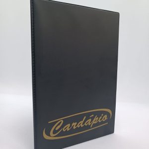 Cardápio Luxo  Com 1 divisão - c/ gravação em silk p/ 4 páginas (Ref. 649)