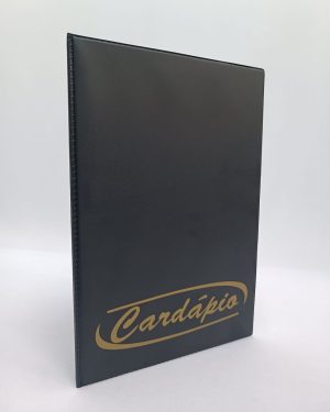 Pasta Cardápio com 1 divisão para 4 páginas - Cardápio com gravação em Silk Screen - Ref.649PTO