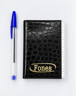 Mini Índice Telefônico Pessoal de Bolso com Gravação Dourada (Ref.663MPT)