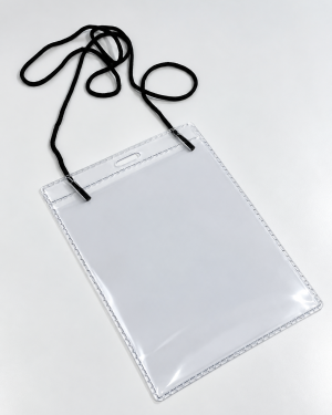 Bolsa Crachá Porta Credencial com Cordão Poliéster 11x15cm (Ref.119 TRS)