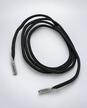 Cordão Preto com Ponteiras para Crachá e Identificador de Eventos - Cordão 90 cm (Ref.931 PTO)