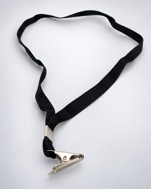 Cordão Preto com Clips Fixo para Crachá e Identificador de Eventos (Ref.936 PTO)