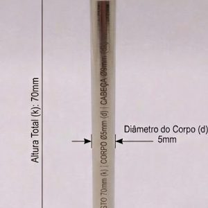 Parafusos de Metal para pasta e mostruários com diâmetro 5mm - Tamanho - 70 mm (Ref. 914) - Embalagem com 100 unidades