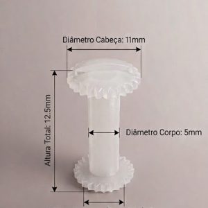 Parafusos de Plástico para Pasta e encadernação diâmetro de 5 mm - Tamanho - 12,5 mm (Ref. 919) - Embalagem com 250 unidades