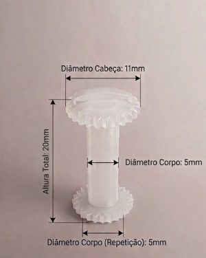 Parafusos de Plástico - C/ diâmetro de 5 mm - Tamanho - 20 mm  (Ref. 930) - Embalagem com 250 unidades