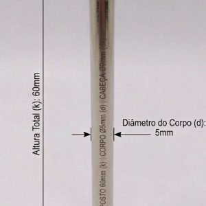 Parafusos de Metal para pasta e mostruários com diâmetro 5mm - tamanho 60 mm (Ref. 912) - Embalagem com 100 unidades