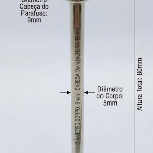 Parafusos de Metal para pasta e mostruários com diâmetro 5mm - Tamanho - 80 mm (Ref. 916) - Embalagem com 100 unidades