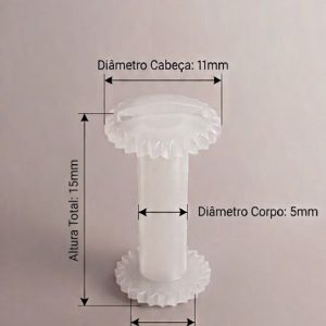 Parafusos de Plástico para Pasta e encadernação diâmetro  de 5 mm - Tamanho - 15 mm  (Ref. 929) - Embalagem com 250 unidades
