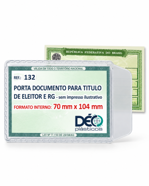 Porta Documento para RG ou Título de eleitor - Sem impresso Ilustrativo (Ref. 132TRS ou 132SRJ)