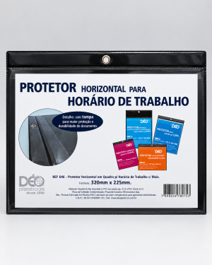 Porta documento expositor em quadro horizontal para horario de trabalho Ref 646PTO