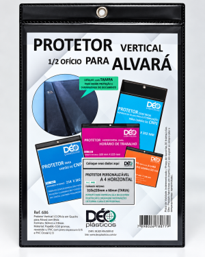 Protetor Vertical 1/2 Ofício para Alvará - (Ref.686 PTO)