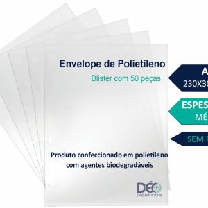 Ref 464SF _ ENVELOPE POLIETILENO A4 MÉDIO SEM FUROS
