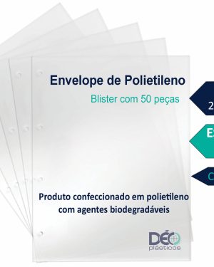 Ref 464pin _ ENVELOPE POLIETILENO A4 MÉDIO COM 4 FUROS