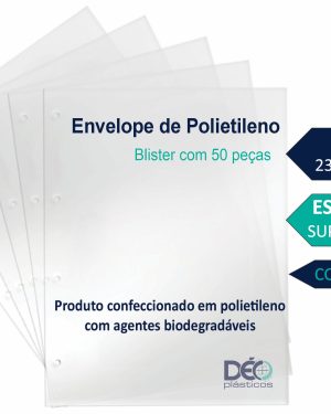 Ref 466pin _ ENVELOPE POLIETILENO A4 SUPER GROSSO COM 4 FUROS