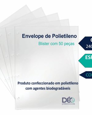 Ref 667PIN _ ENVELOPE POLIETILENO OFICIO MEDIO Com 4 FUROS
