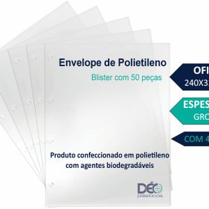 Ref 668PIN _ ENVELOPE POLIETILENO OFICIO GROSSO Com 4 FUROS