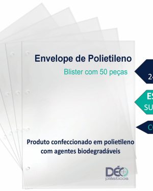 Ref 674PIN _ ENVELOPE POLIETILENO OFICIO SUPER GROSSO Com 4 FUROS