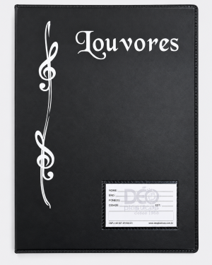 Pasta Para Louvores Hinos Coral Conjunto Igreja com 10 Envelopes Oficio Catalogo Porta Louvor - (Ref.129PTO/GR)