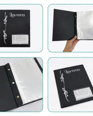 Pasta Para Louvores Hinos Coral Conjunto Igreja com 10 Envelopes Oficio Catalogo Porta Louvor - (Ref 129PTO/GR)