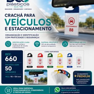 Crachá para Veículos – Cabide Grande para Retrovisor de Veículos – Diversas Cores – Pct 50 Unidades